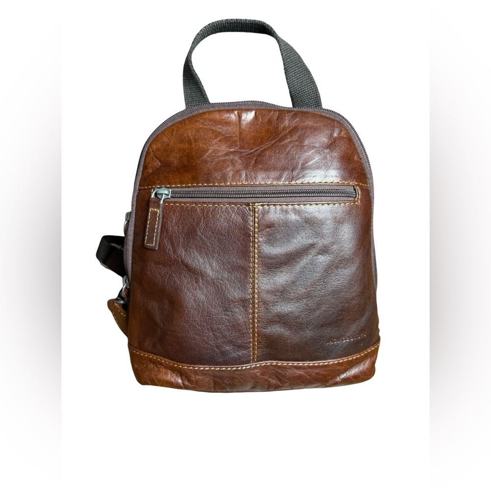 Jack Georges Leather Sling Backpack – Rich Brown, Hands-Free Travel Bag | EUC
